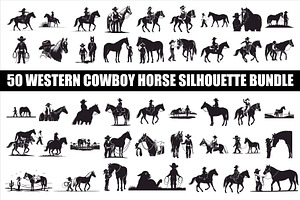 Western Cowboy Horse Silhouette Bund, an Illustration by Designs_River