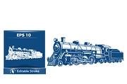Vintage Train Vector Graphic, a Transportation Illustration by CarWrap design (Thumbnail 2 of 4)