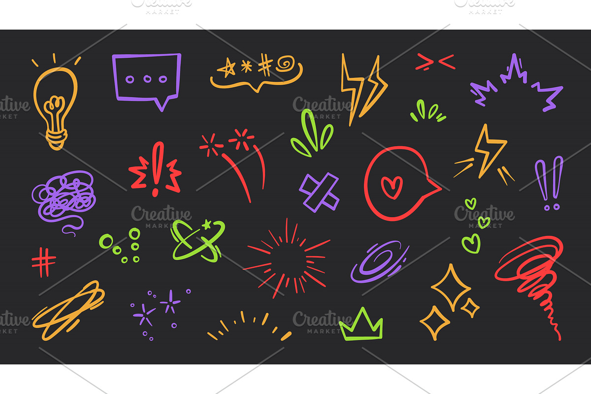 Comic effect emphasis symbols, an Object Illustration by art PVP - market