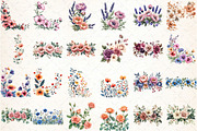 Wild Flowers Floral Border Clipart, an Illustration by DreamCafeArt (Thumbnail 3 of 6)