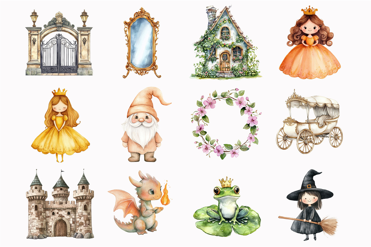 Princess Fairytale Clipart, an Illustration by Design Market (Photo 4 of 5)