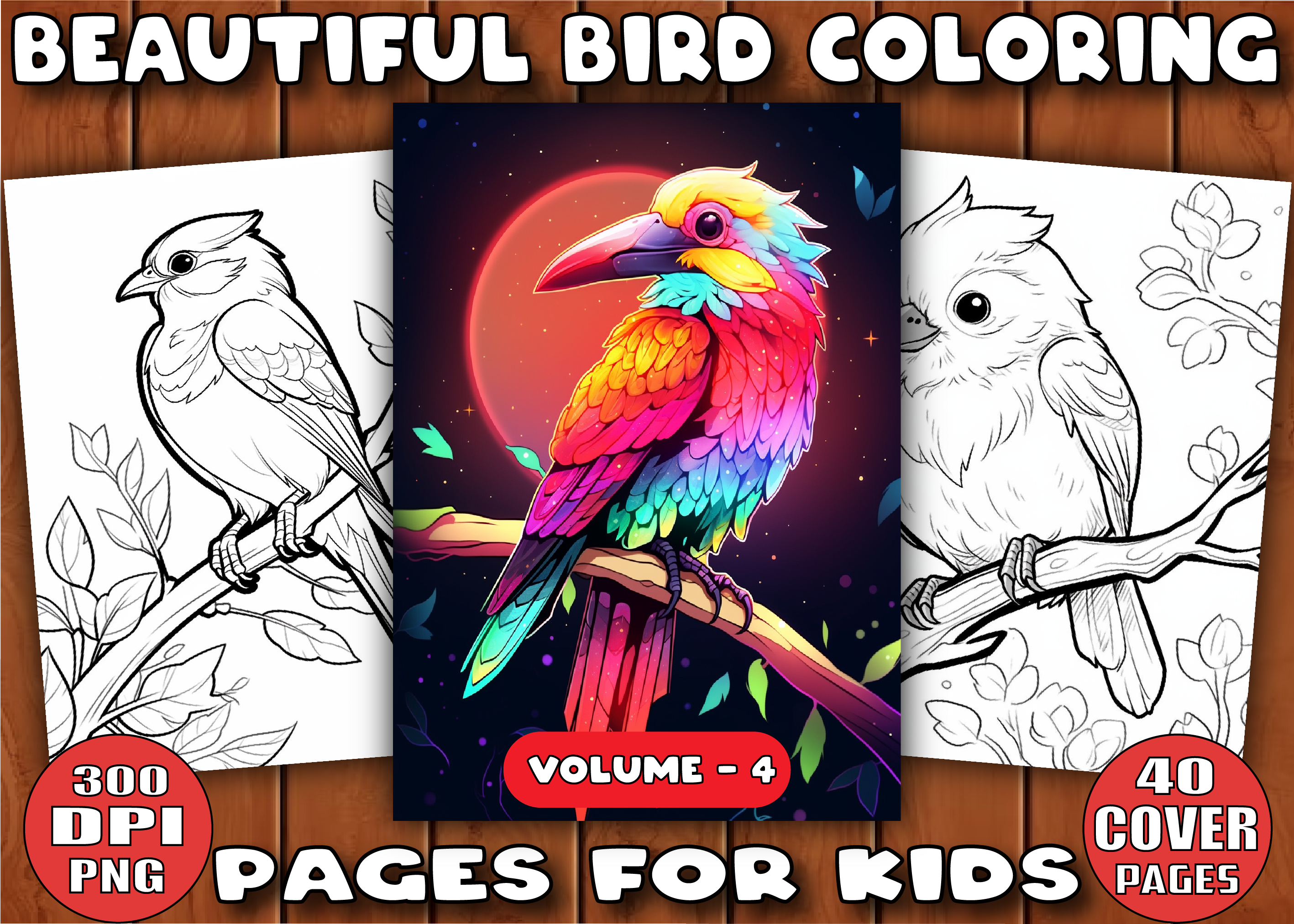 Beautiful Bird Coloring Pages Vol 04, an Animal Illustration by Daisy ...