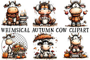 Whimsical Autumn Cow Clipart, a Seasonal Illustration by OK Design (Thumbnail 2 of 6)