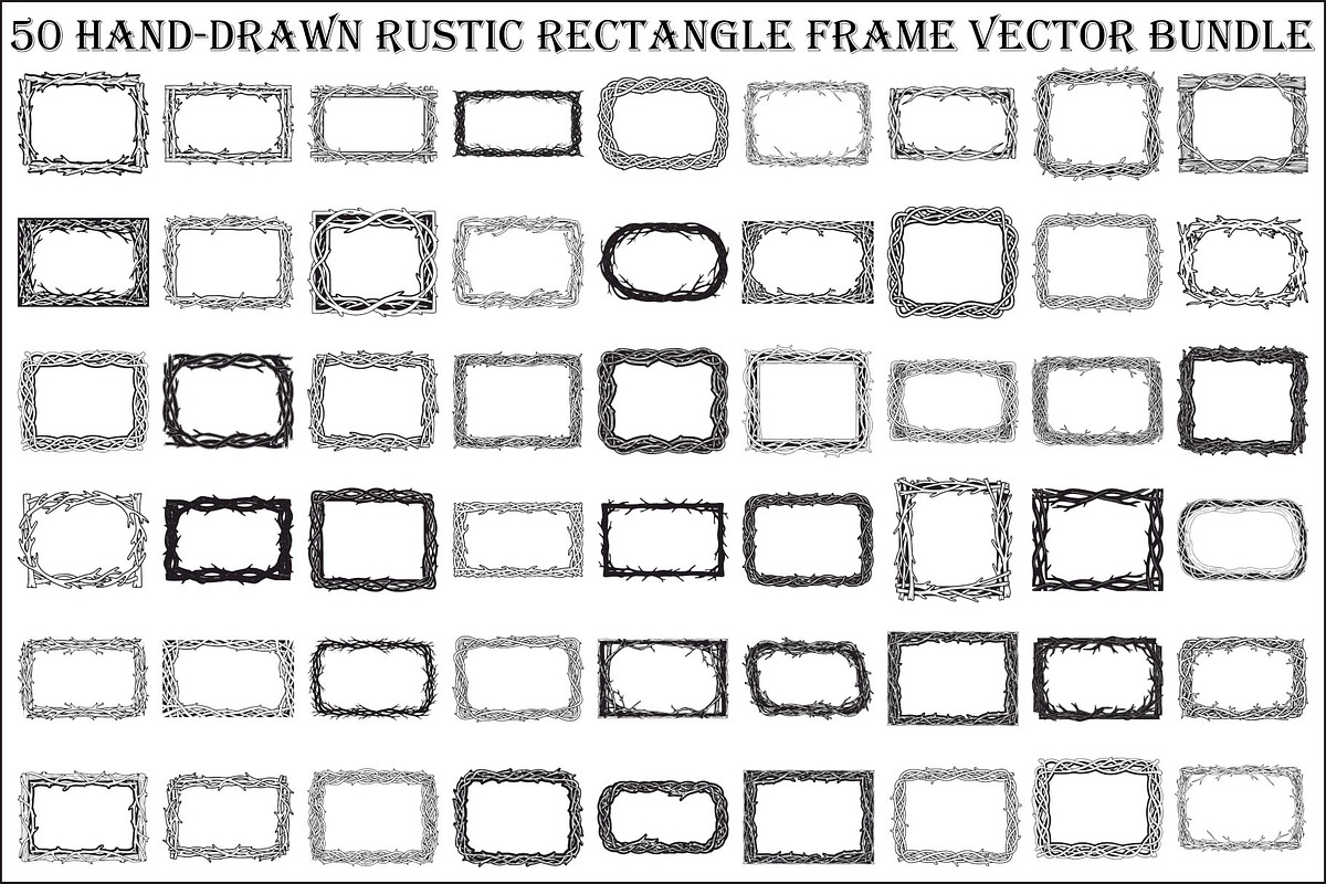 Rustic Rectangle Frame Bundle, an Illustration by Creativeshirt (Photo 1 of 51)