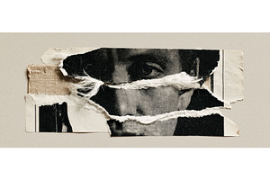 Torn Magazine Paper Collage Fragment, an Arts & Entertainment Photo by piter.goskov