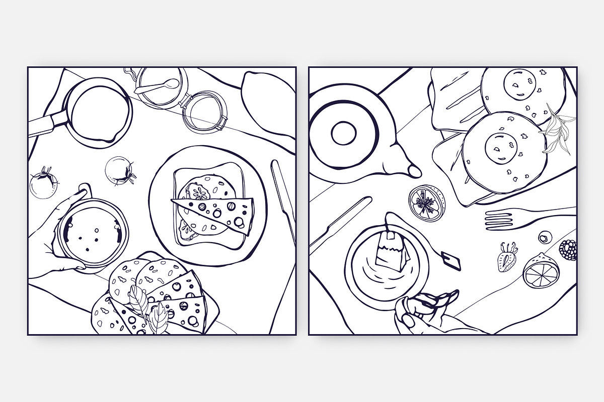 Breakfast food cards set, a Food Illustration by Good Studio (Photo 7 of 8)