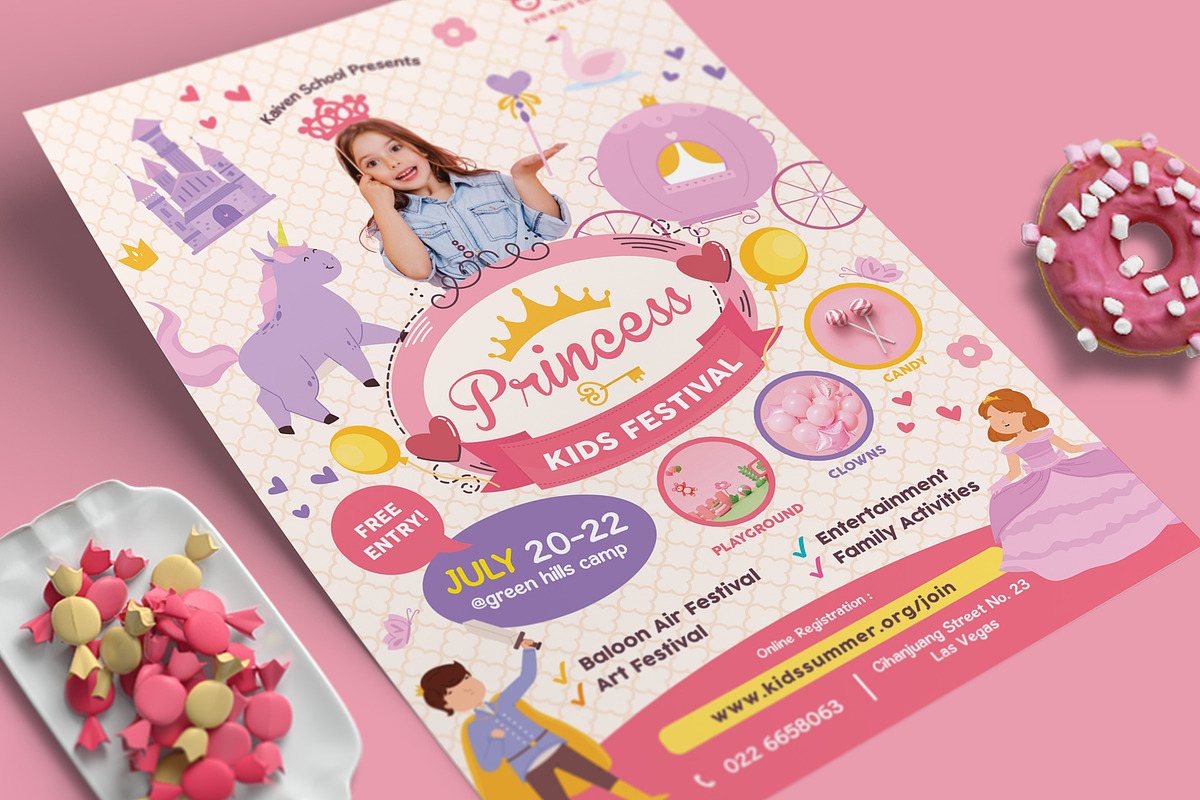 Princess Kids Festival Flyer, a Flyer Template by Aarley Kaiven