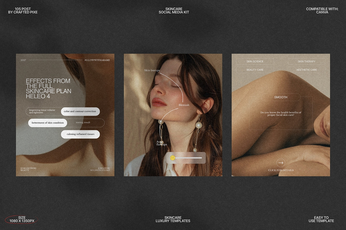 Minimal Skincare Canva Post Set preview 8