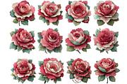 Colorful Rose in Mardi Gras Clipart, an Illustration by DreamArtGraphic (Thumbnail 4 of 4)