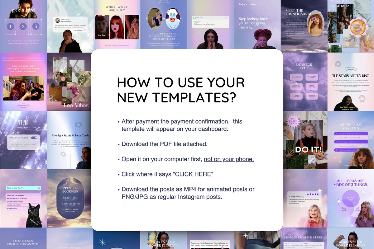 Mystical Instagram Astrology Canva, a Social Media Template by Story Native (Photo 8 of 11)