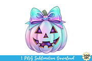 Iridescent Ghost Pumpkin PNG T-Shirt, an Illustration by Watercolor design (Thumbnail 1 of 3)