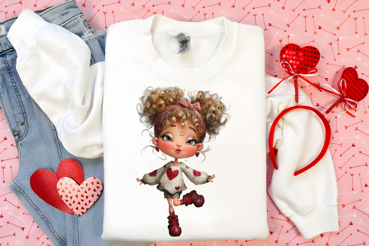 Whimsical Cute Girl Clipart Bundle, an Illustration by Canvas Craft (Photo 5 of 6)