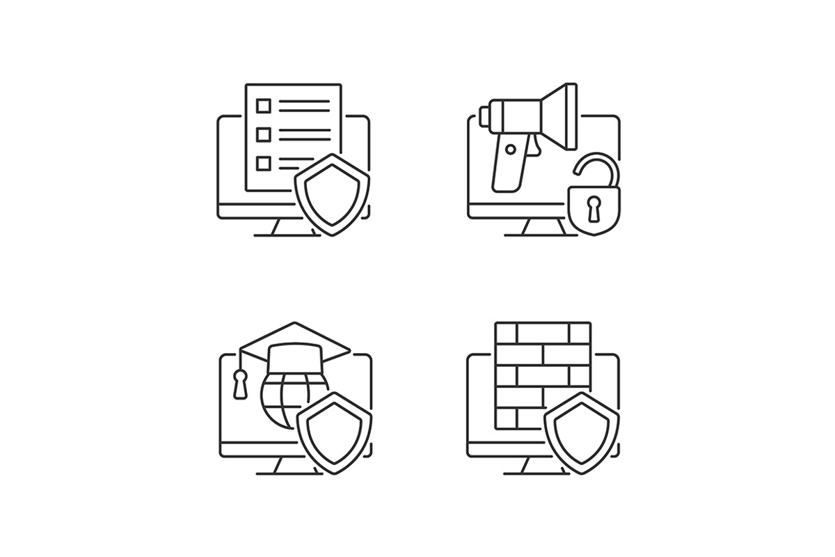 Protect private data linear icons, an Outline Icon by bsd studio ...
