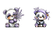 Whimsical spring panda clipart, an Illustration by SinaCreation (Thumbnail 5 of 11)