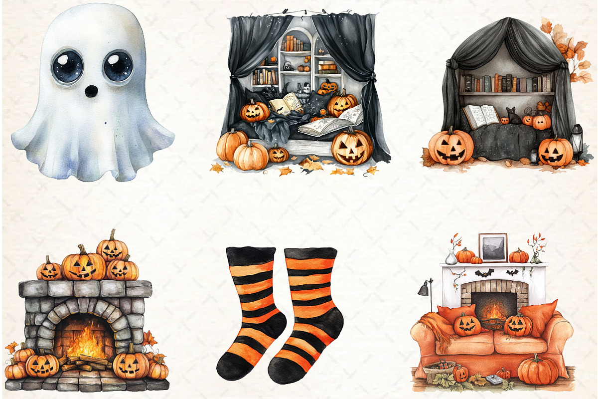 Halloween Movie Night Clipart Bundle, an Illustration by Libby Wishes (Photo 6 of 7)