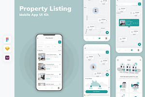 Property Listing Mobile App UI Kit, an UI Kit Template by uicube