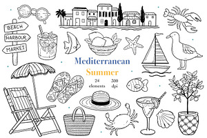 Mediterranean Summer Line PNG, SVG