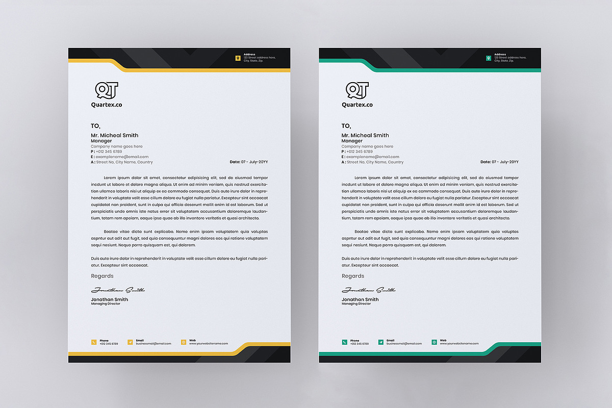 Letterhead Ms Word Google Docs Pages, a Stationery Template by Tbunny (Photo 2 of 6)