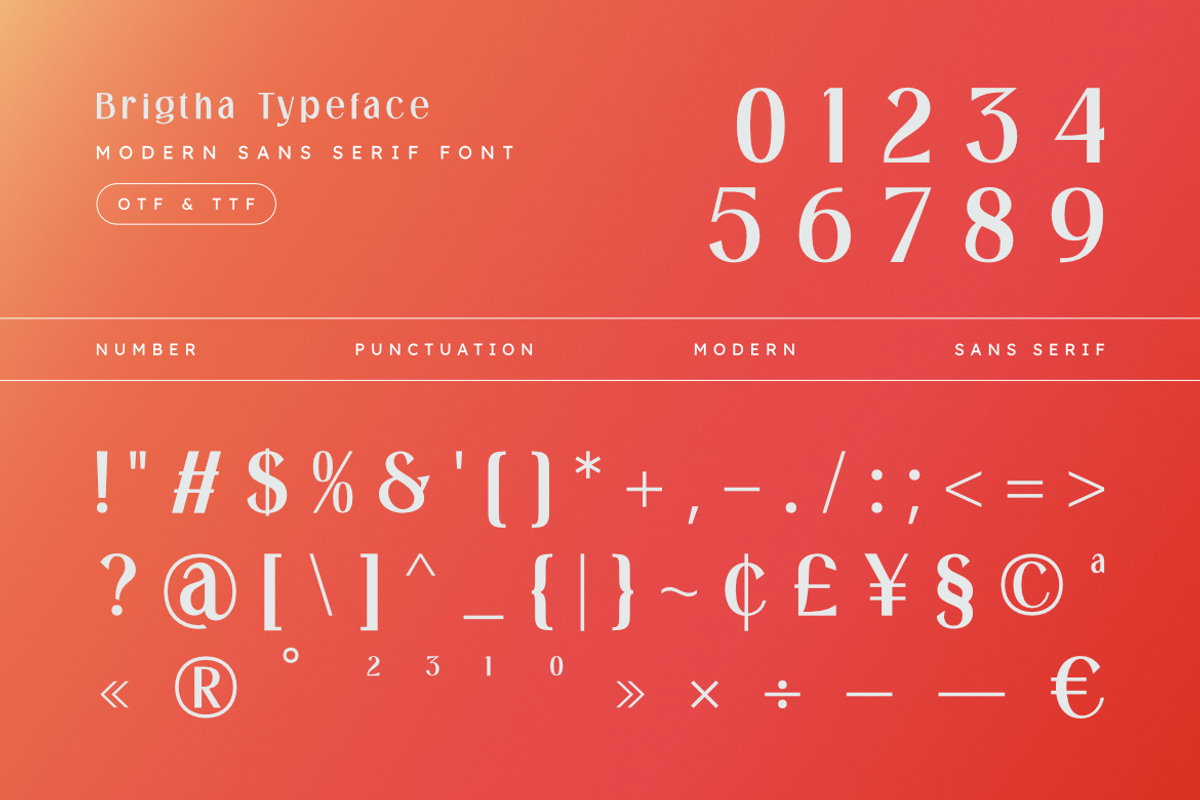Brigtha | Modern Sans Serif Font, a Sans Serif Font by Masyafi Studio (Photo 4 of 8)