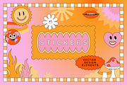 Retro stickers - vector elements, a Background Graphic by venimo (Thumbnail 1 of 9)
