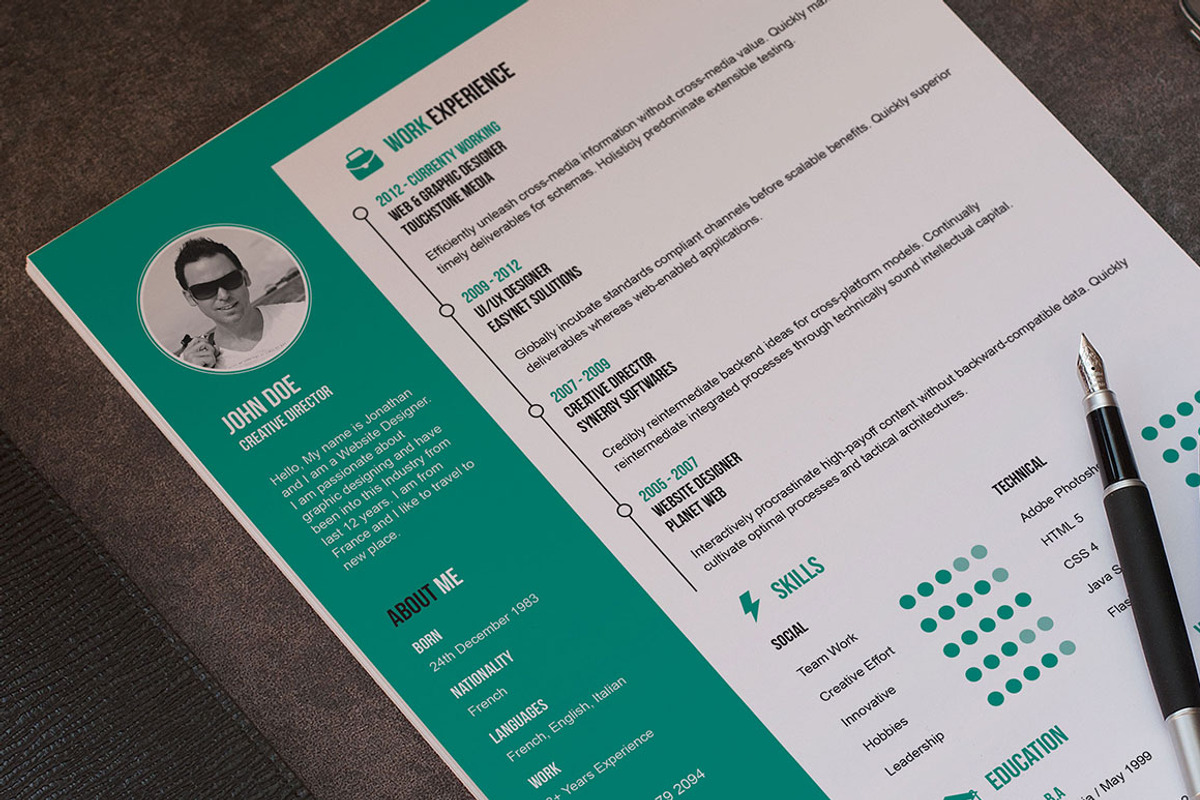 Flat Resume + Cover Letter, a Resume Template by Made by Mancie (Photo 4 of 5)