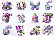 Pastel Purple St Patrick's Clipart, an Illustration by RobertsArt (Thumbnail 7 of 7)