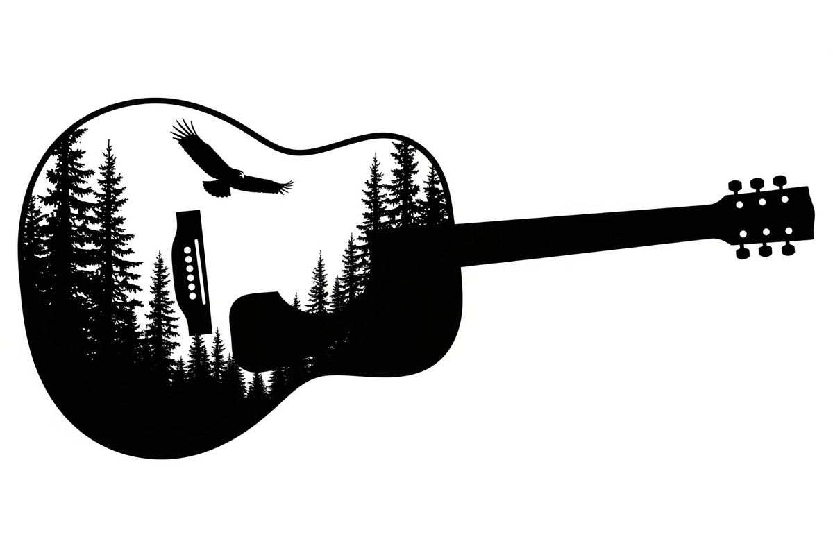 Nature Landscape Guitar Silhouette, an Object Illustration by Creativeshirt (Photo 18 of 31)