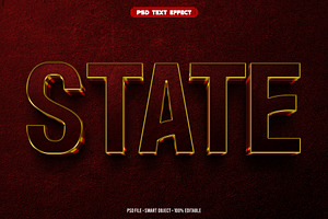 State 3D editable text effect, a Layer Style Add-On by Hello Muh