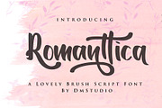 Romanttica-Lovely Brush Script Font, a Script Font by Dm Studio (Thumbnail 1 of 12)