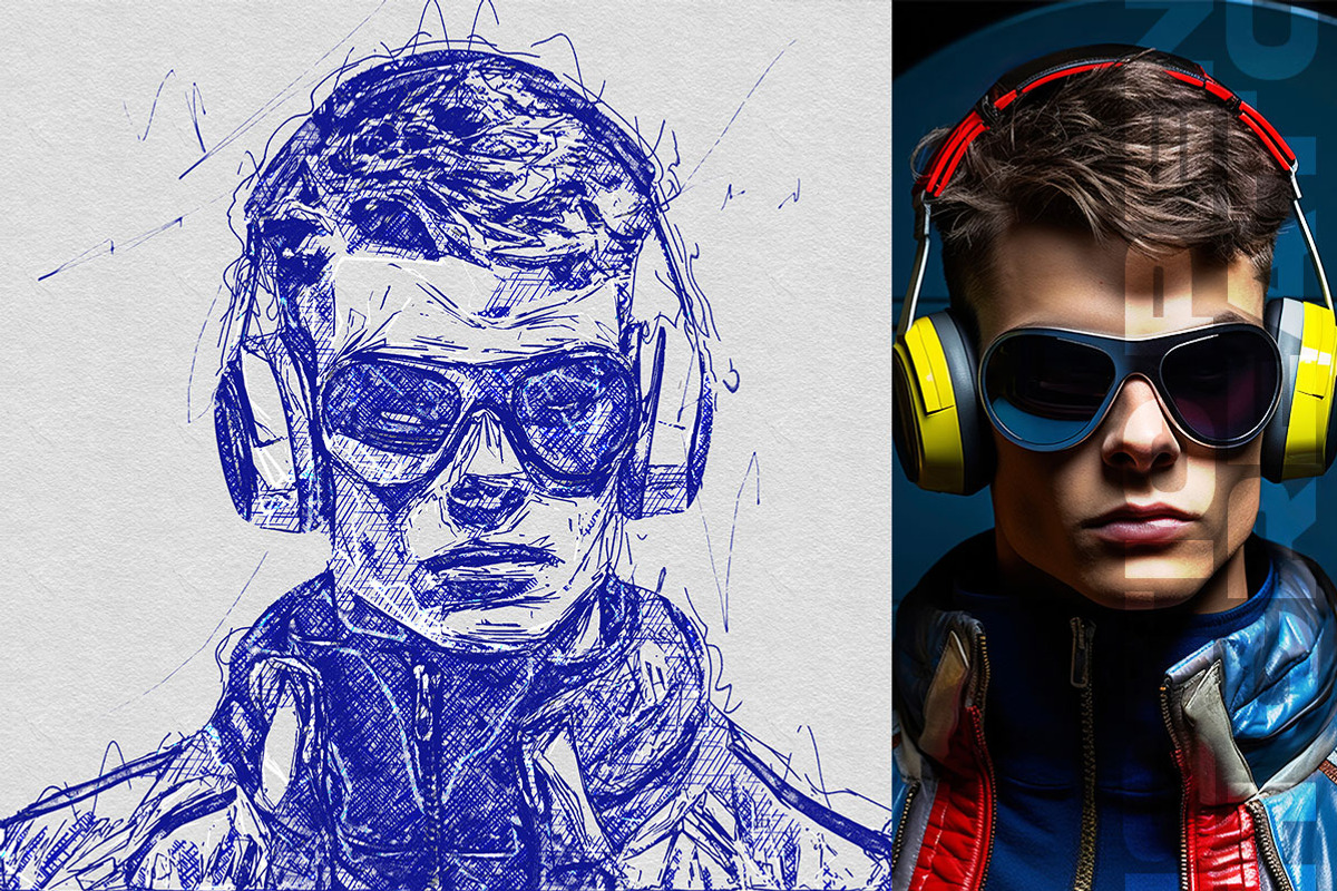Realistic Pen Sketch Creator, an Action Add-On by Amorjesu.com (Photo 37 of 37)