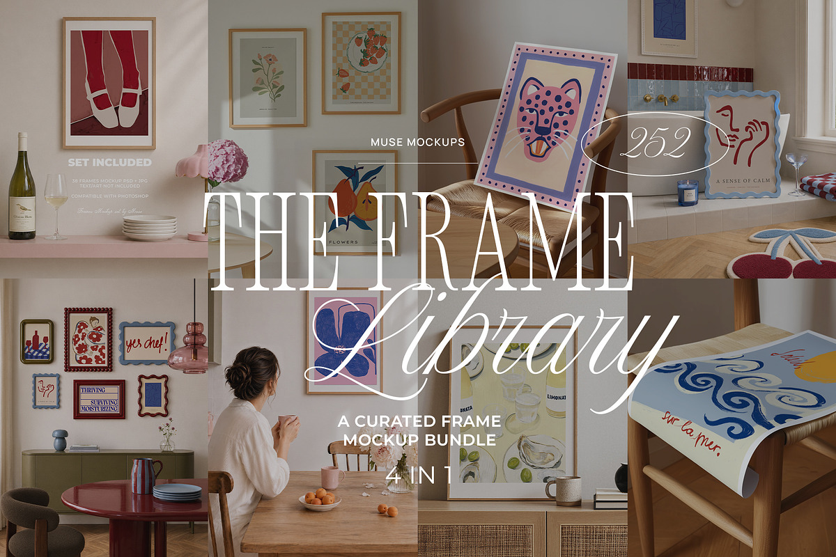 The Frame Library 252 MOCKUP BUNDLE, a Household Mockup by Muse Mockups (Photo 1 of 5)