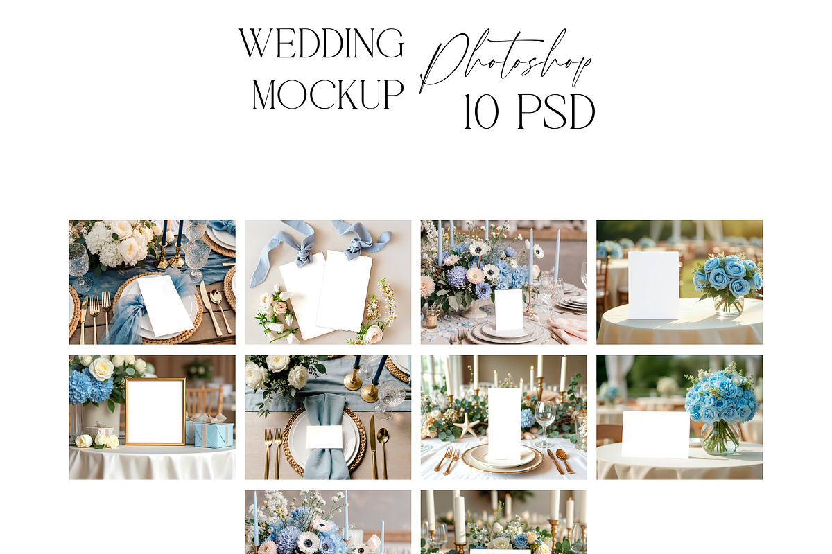 Blue Wedding Mockup Bundle 10 in 1, a Mockup by EkaterinaViArt (Photo 5 of 5)