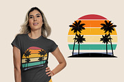 Retro Sunset Background Bundle SVG, an Illustration by Orange Brush Studio (Thumbnail 4 of 4)