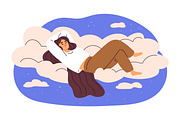 People dream with head in clouds set, a Person Illustration by Good Studio (Thumbnail 5 of 8)