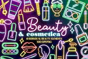 Neon Beauty Products Clipart PNG, a Decorative Illustration by Lenninator Digital (Thumbnail 1 of 5)