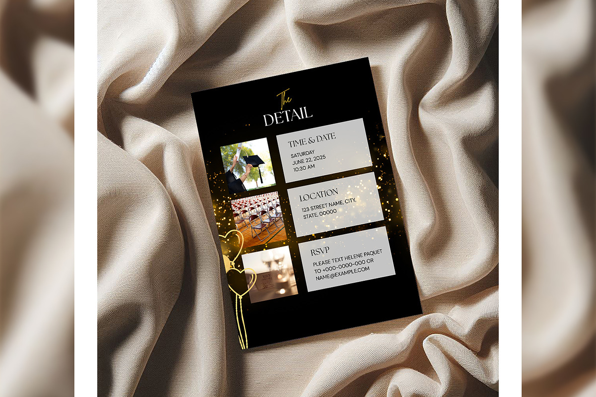 Graduation Invitation PSD and Canva, an Invitation Template by SmmrDesign (Photo 3 of 6)