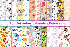 Pet Animals Seamless Pattern, a Pattern Graphic by Digital Studio