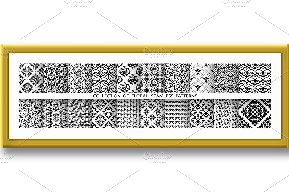 Geometric floral set of patterns., a Pattern Graphic by RODINA (Photo 2 of 3)