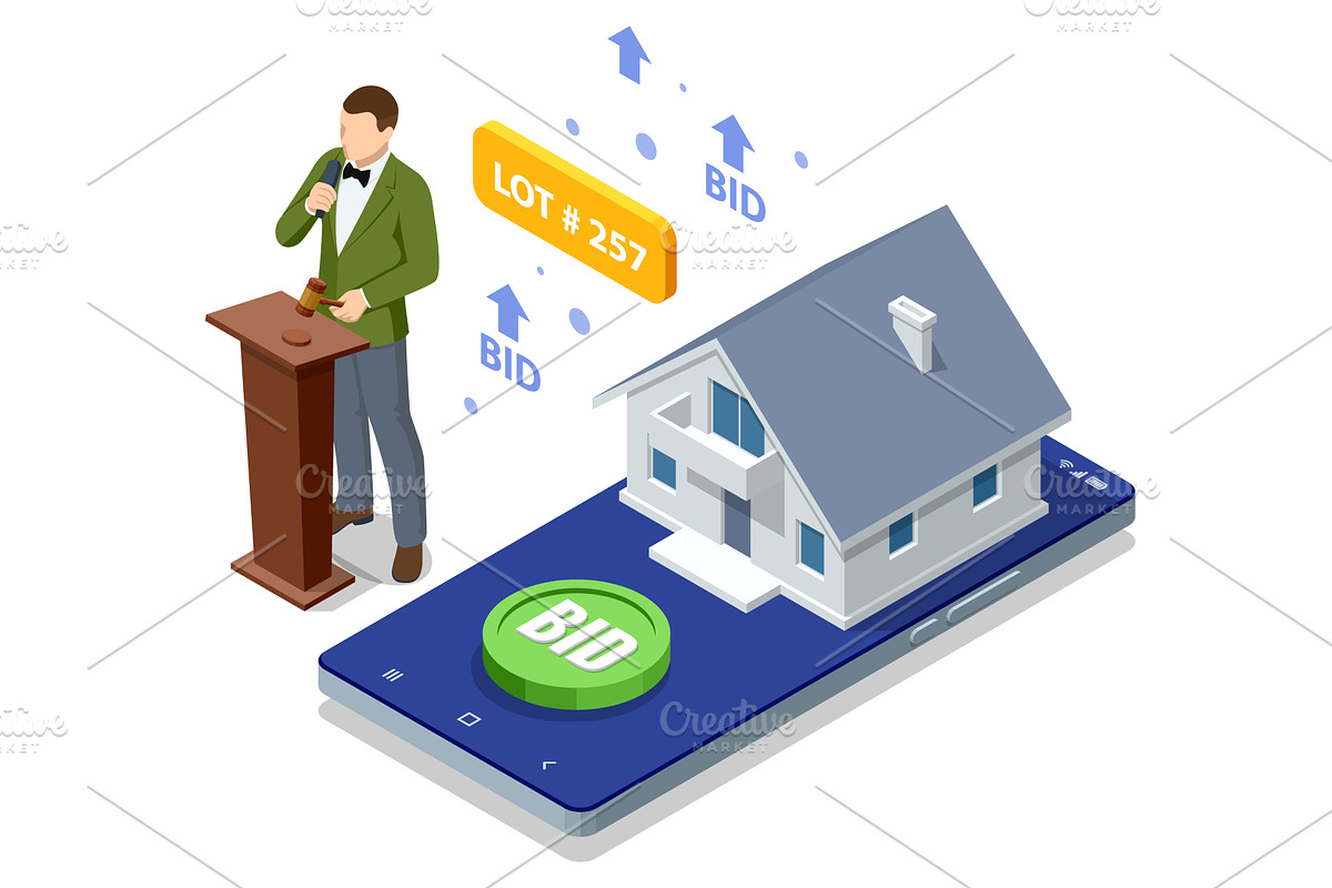 Isometric smartphone with house and, an Object Illustration by Golden Sikorka