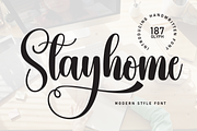 Stayhome | Script Font, a Handwritten Font by Scratchones (Thumbnail 1 of 9)
