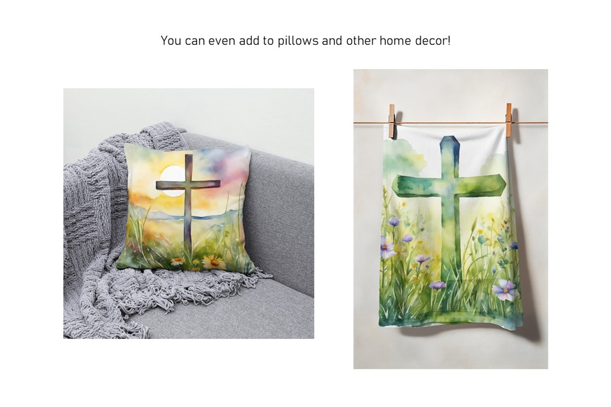 Watercolor Easter Cross, Set 2, a Decorative Illustration by Kat's Artful Creations (Photo 5 of 9)