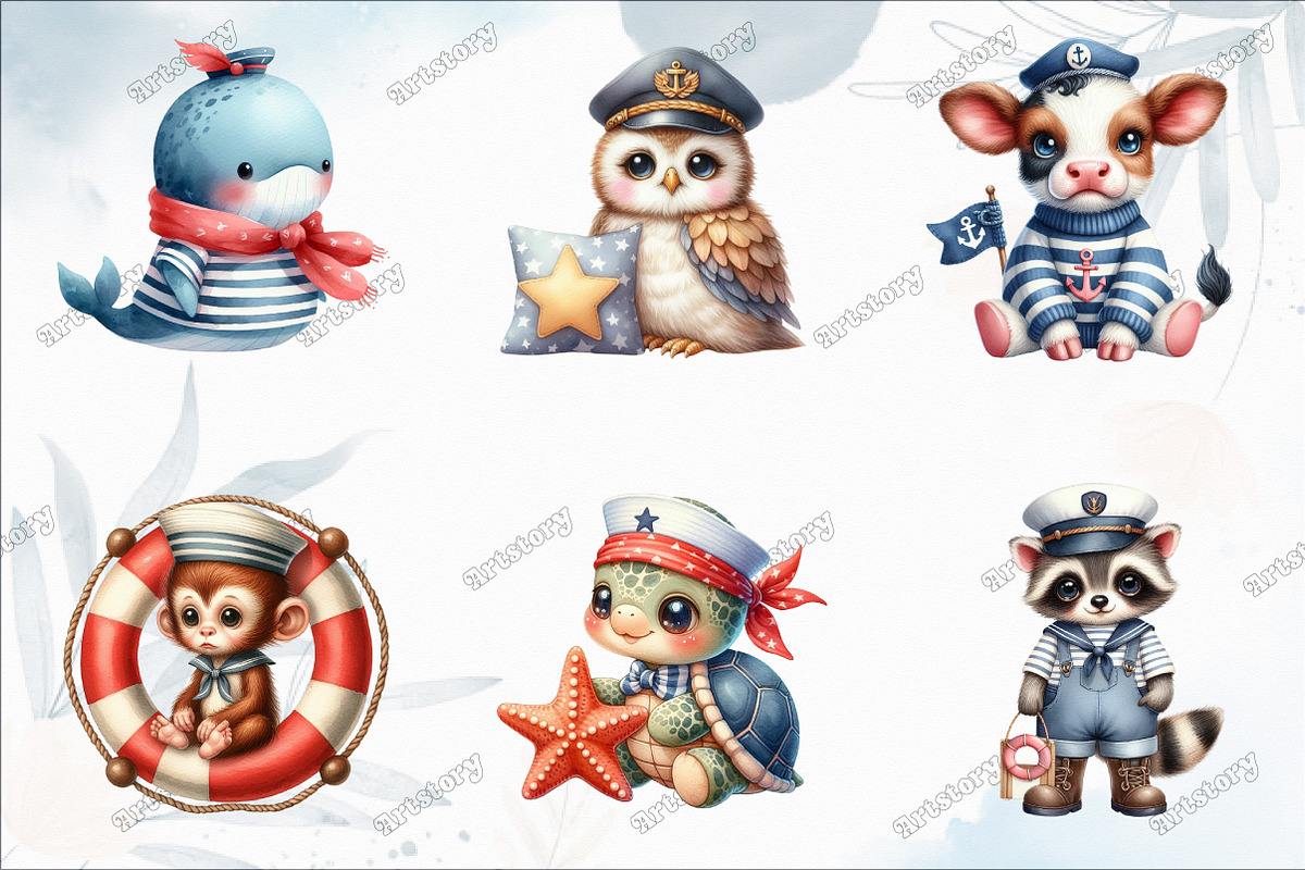 Sailor Clipart, Baby Nautical Clipar, a Graphic by designcity5 (Photo 3 of 5)