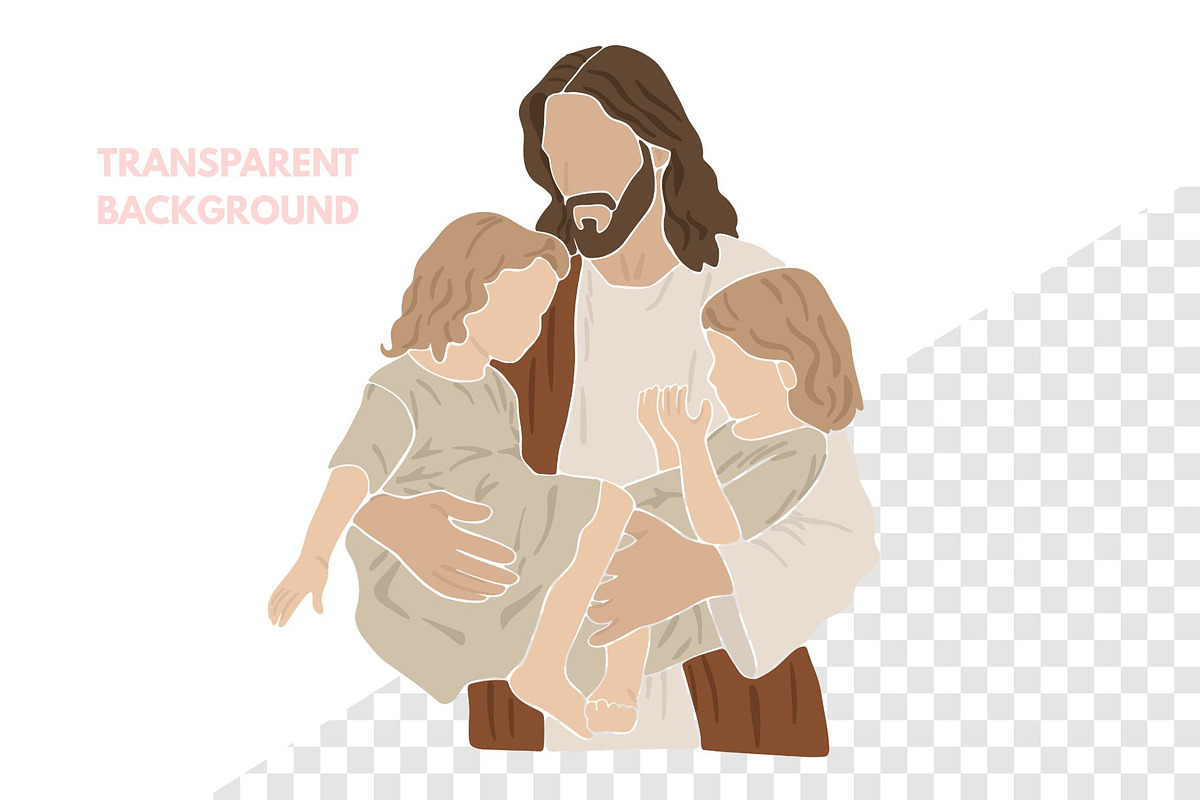 Jesus and Kids Christian Png, a Person Illustration by ⋒DesignECShop⋒ (Photo 2 of 3)