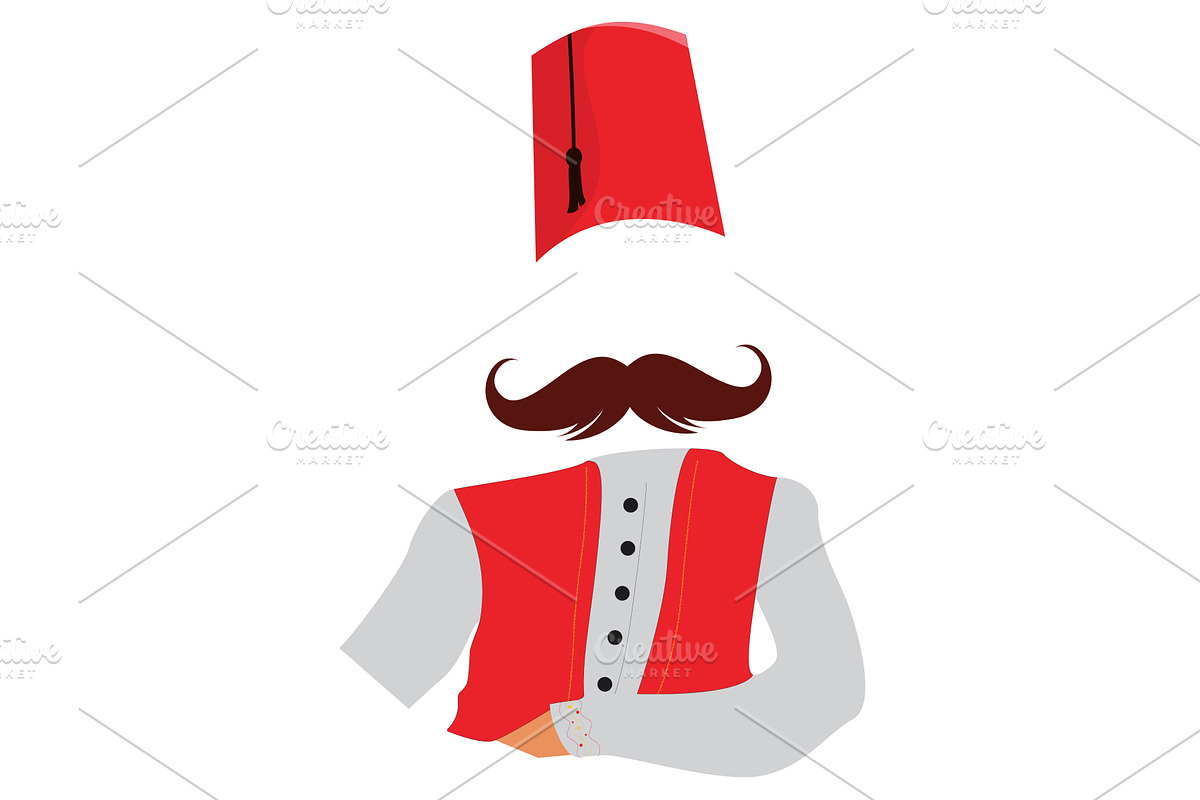 A traditional Turk logo with fez, an Illustration by LogosDen