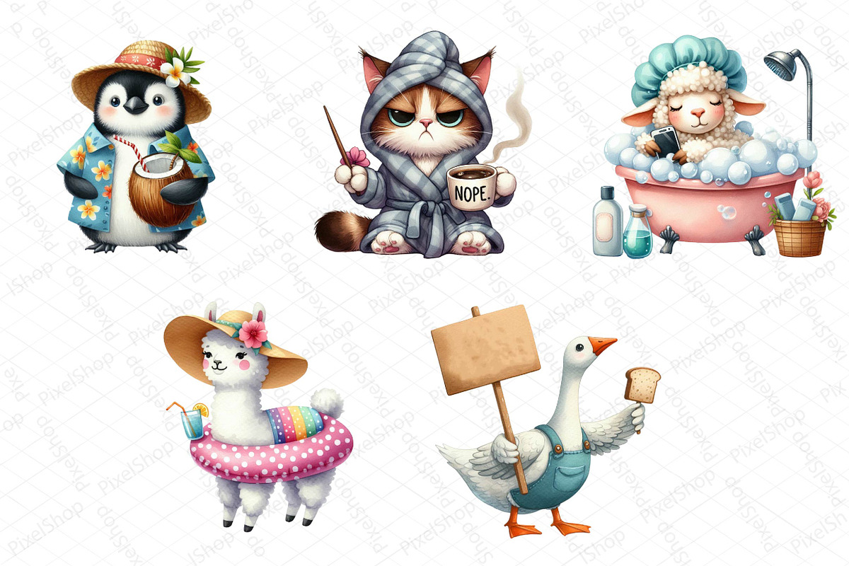 Quirky Funny Animals Sublimation, an Illustration by DreamPrint404 (Photo 5 of 5)