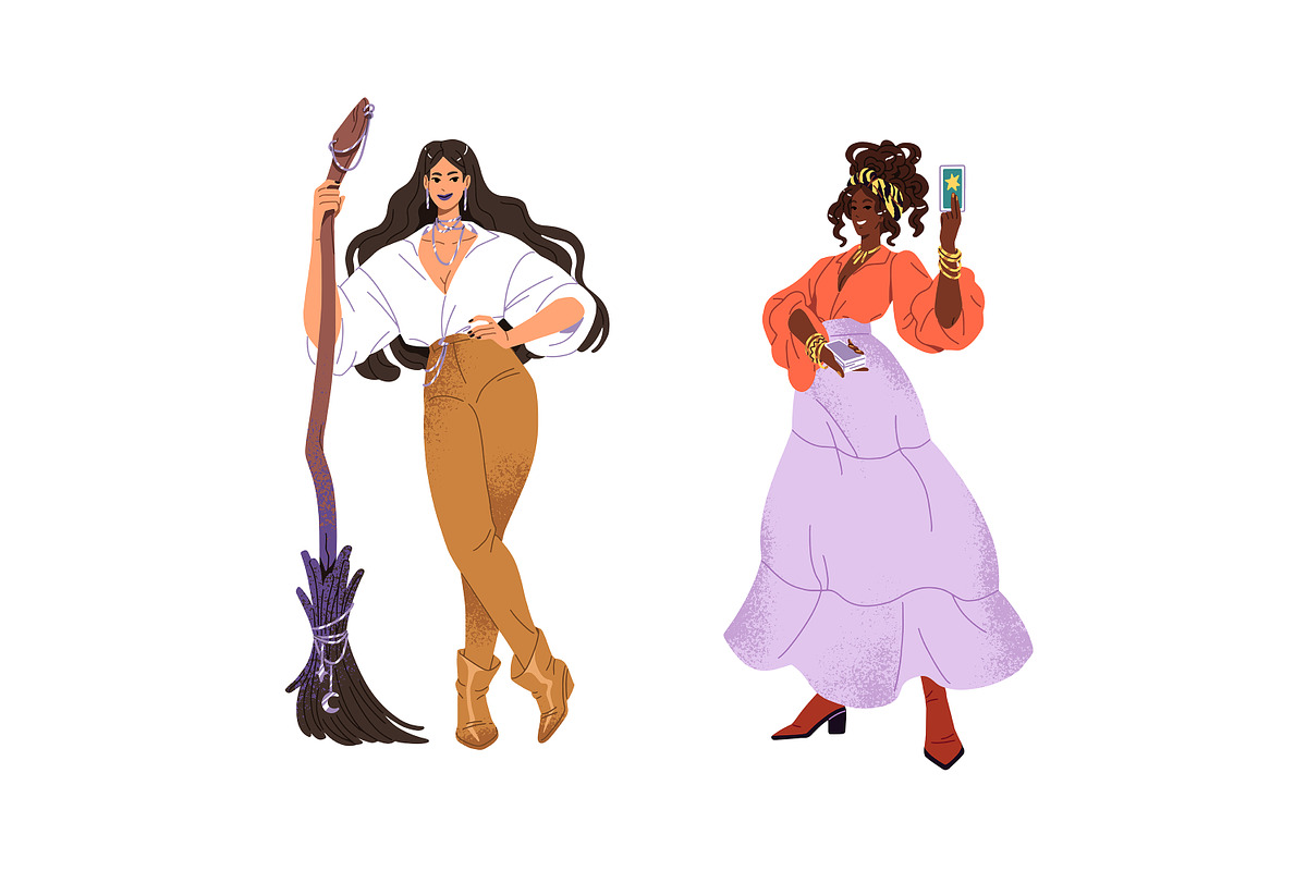 Modern young witches set, a Person Illustration by PaperTrident (Photo 3 of 5)