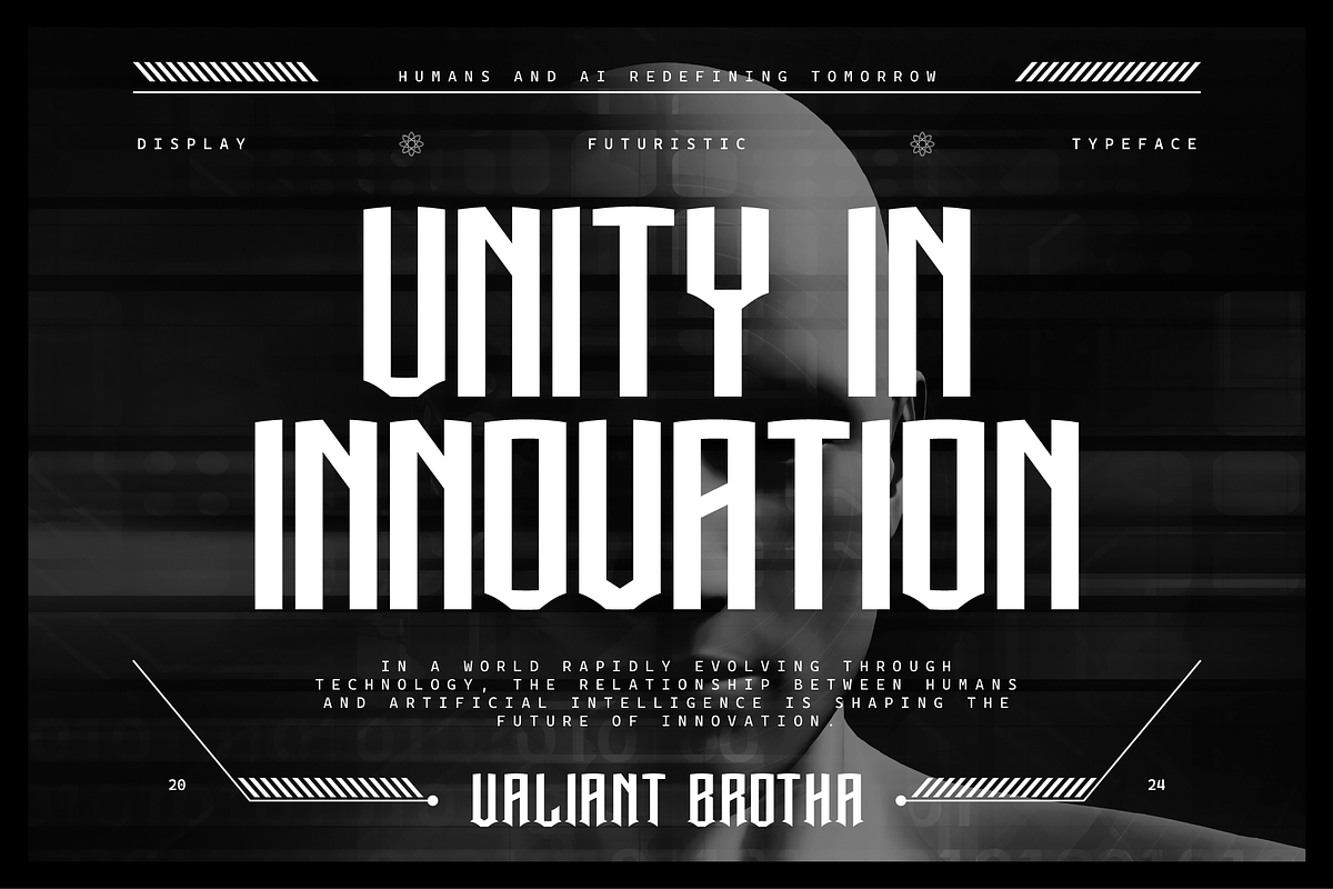 VB Exunite - Futuristic Font, a Serif Font by VALIANTBROTHA (Photo 7 of 9)