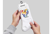 Realistic Socks Mockup, a Merchandise Mockup by Mockthethics. (Thumbnail 2 of 4)
