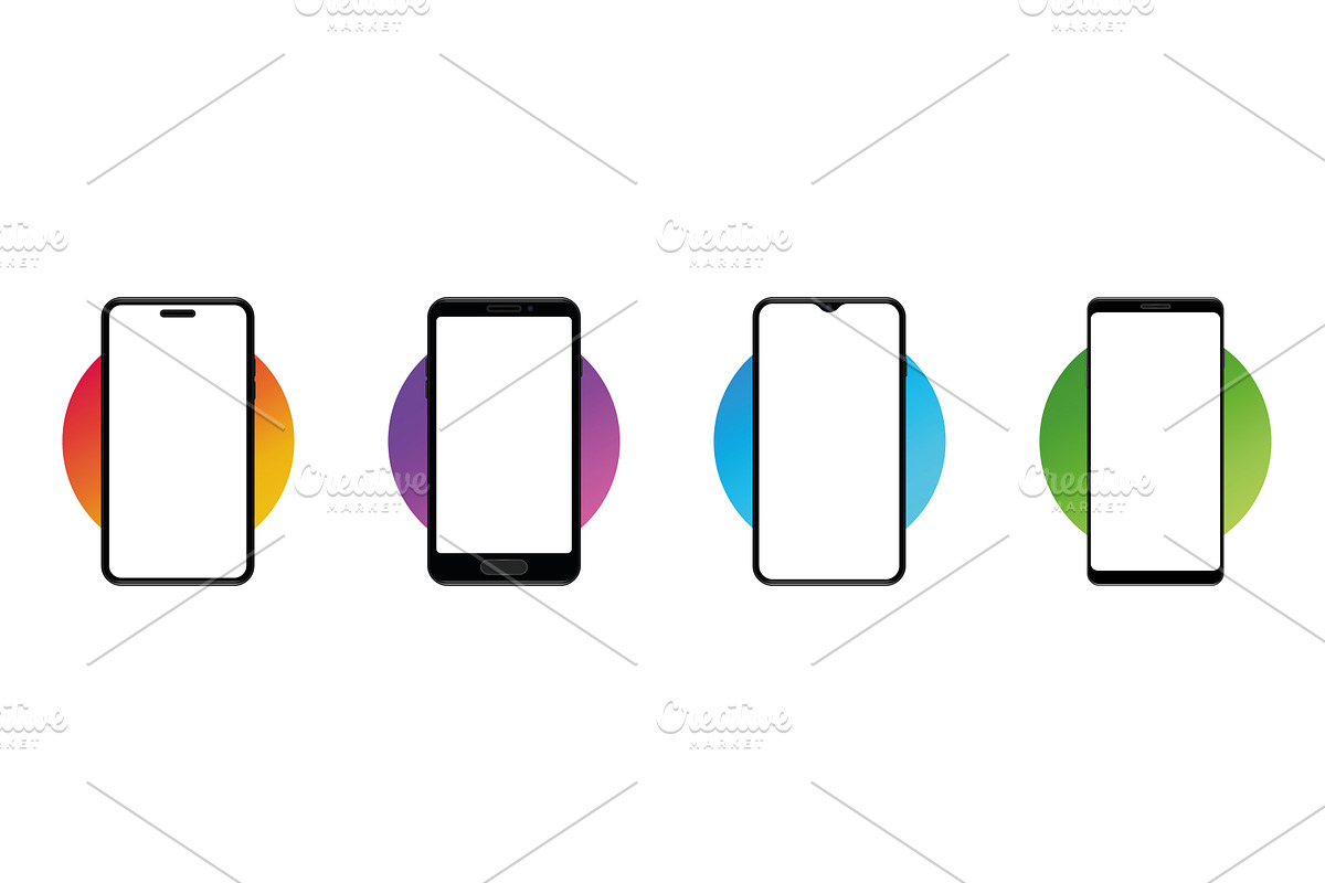 Realistic smartphone mockup devices, a Technology Illustration by Vector Creator
