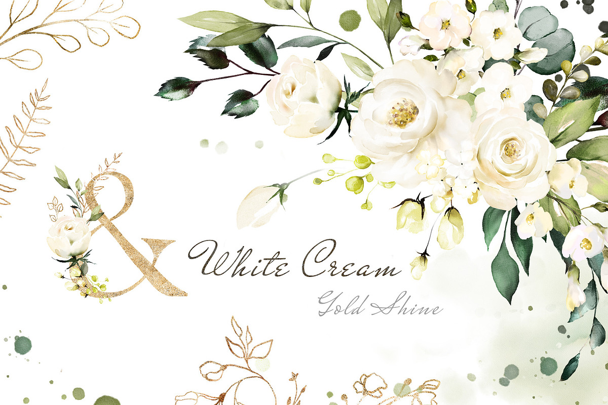 White roses. Watercolor floral set, a Decorative Illustration by Lisima (Photo 1 of 16)